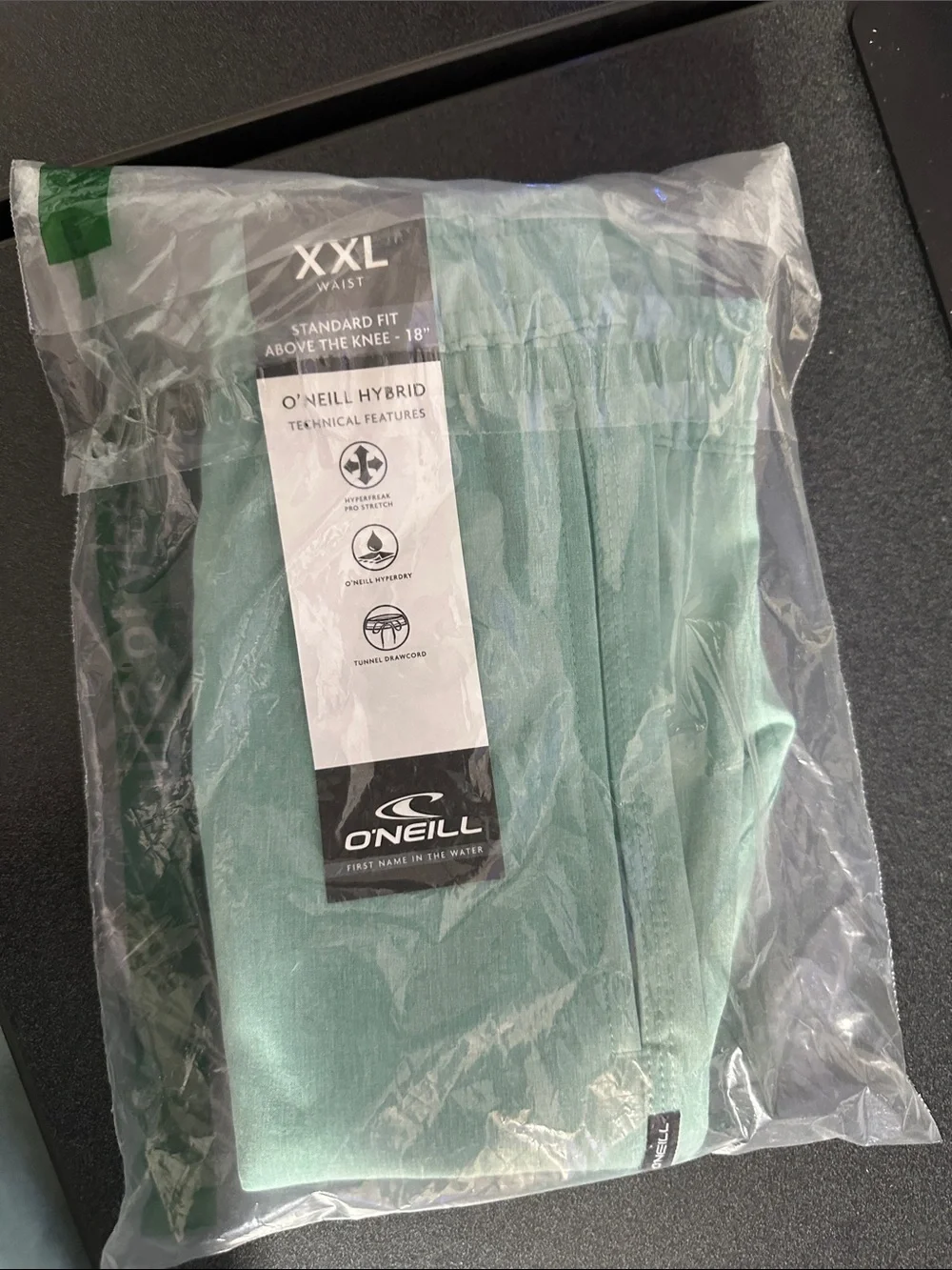 NWT O'NEILL Mens Shorts XXL Aqua Blue 18 Reserve Elastic Waist Hybrid Fast Dry